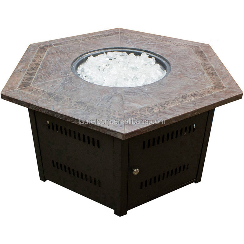 Luxury Furniture Popular Design Gas Outdoor Garden Fire Pit Heater square Stainless Steel Fireplace Table