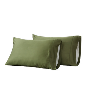 High Quality bamboo satin pillow case solid colors Natural bamboo pillowcase cooling pillow cover