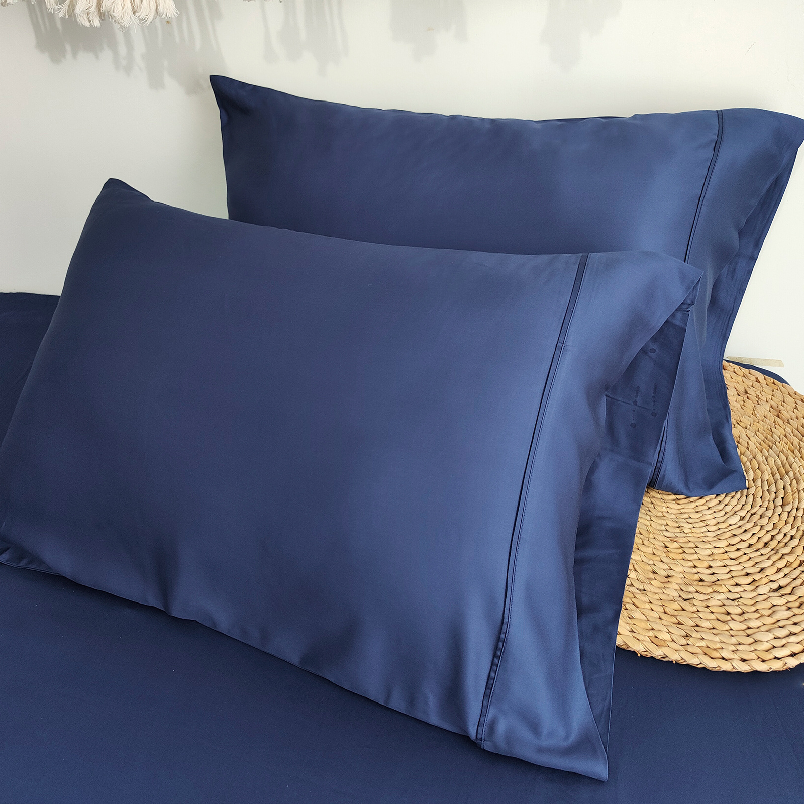 High Quality bamboo satin pillow case solid colors Natural bamboo pillowcase cooling pillow cover