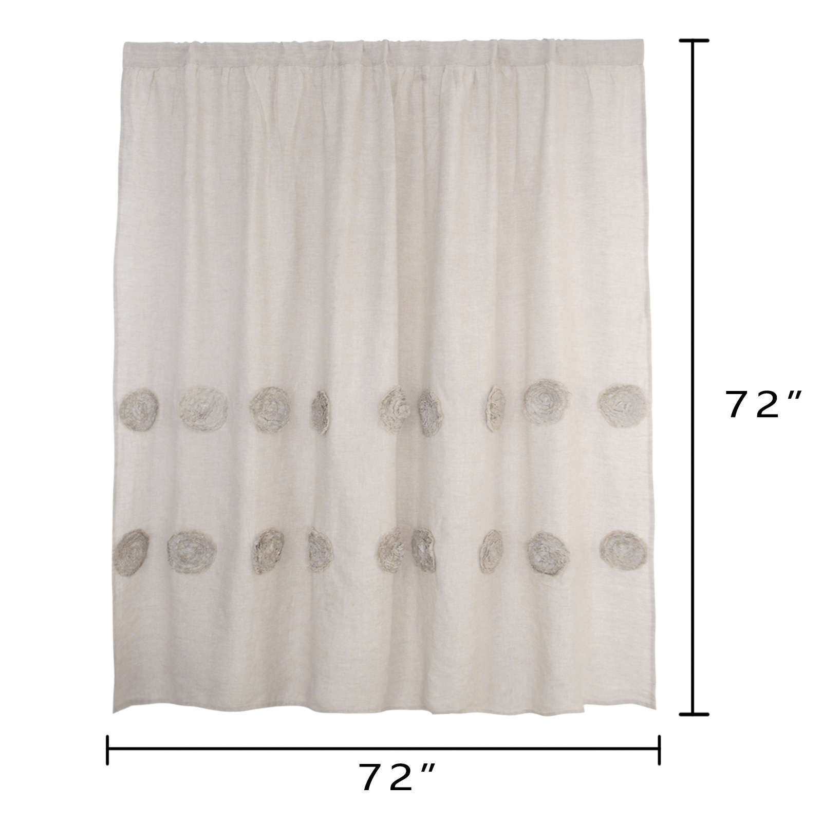 Natural Soft Linen Material Ready-Made Linen Shower Curtain for SPA Bath Decor