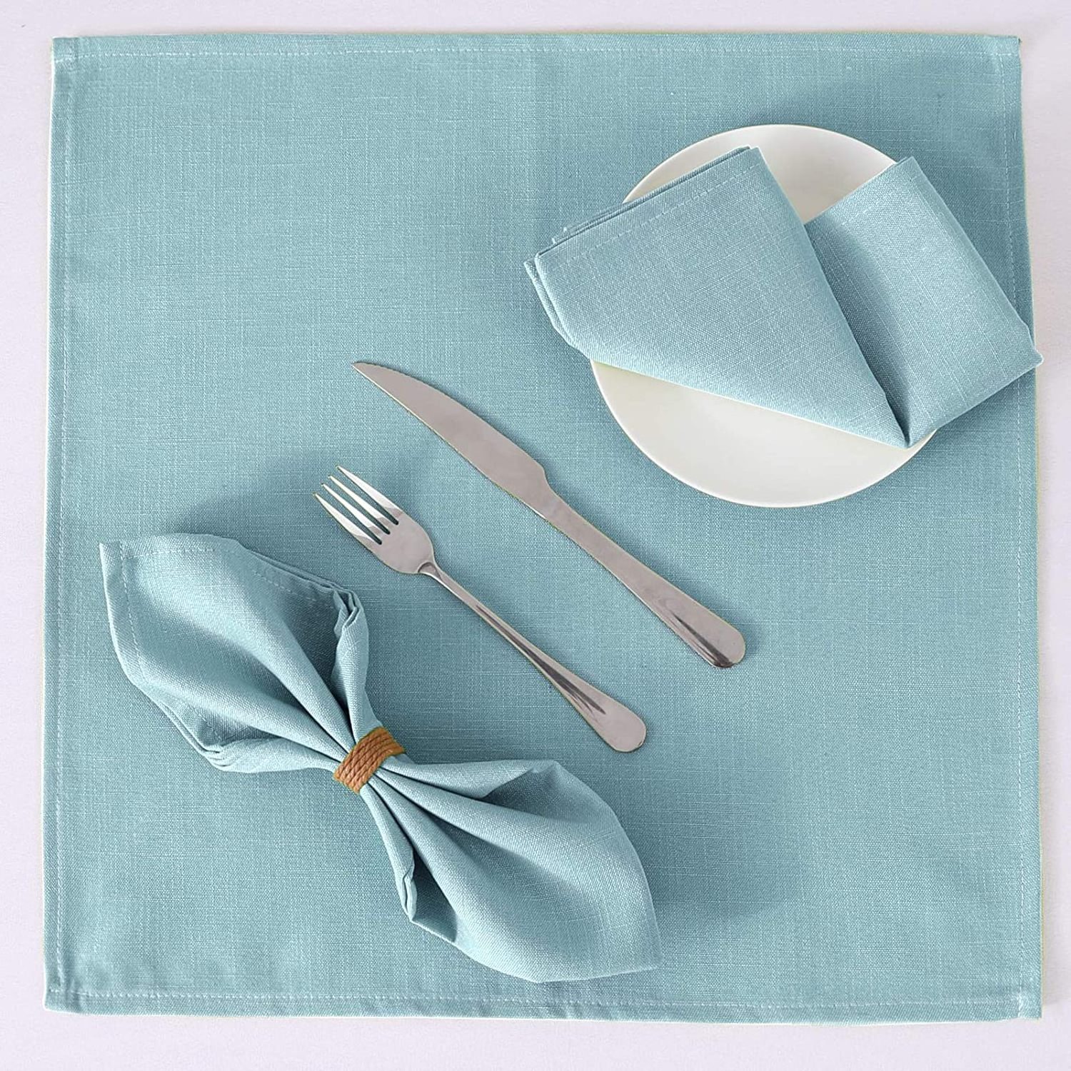 100% Pure Linen Hemstitch Dinner Napkins European Flax Machine Washable Classic Hemstitch linen napkins