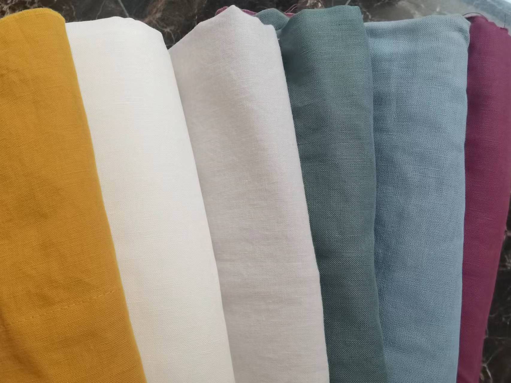 wholesale linen cotton mixed fabric 267cm linen-cotton interwoven bedding use fabric105 inch dyed fabric in roll washed fabrics