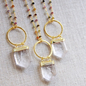 LS-A128 fashion crystal quartz pendant necklace rosary necklace with big gold circle stylish designs wholesale