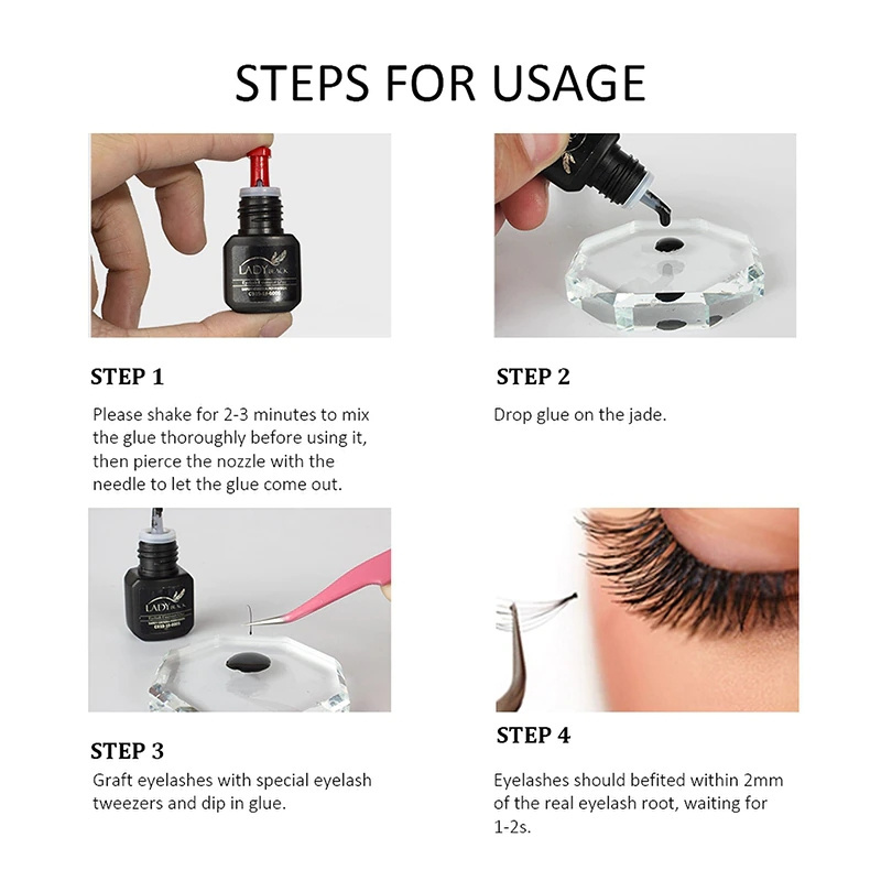 Lavalash ODM ODM 2-3s Private Label Lady Black adhesive Professional Glue Korea Natural Eyelash Extensions glue