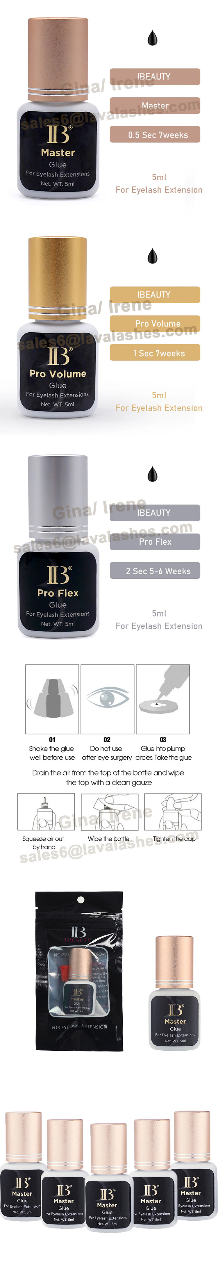 lash adhesive wholesale IB pro flex Glue korea original private label lash IB glue made in korea eyelash glue