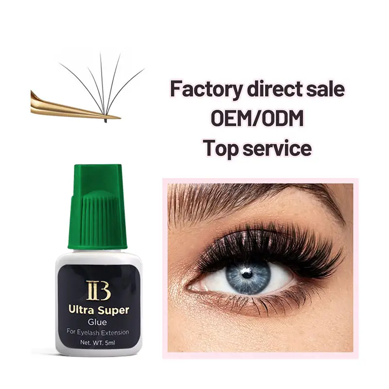 Korea 2s fast drying professional eyelash extension adhesive 5ml IB Ultra Super glue customize Natural Eyelash Glue