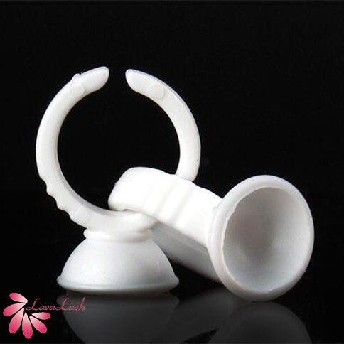 Best Quality Wholesale Lashes Glue Ring White Blue Pink Plastic Holder Professional Glue Cup Ring For Eyelash Extension Tool