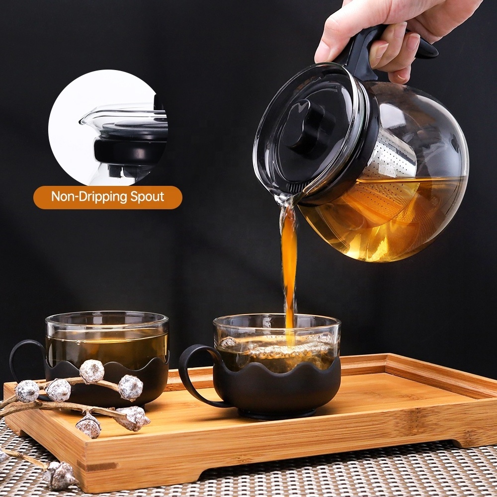 Wholesale hight borosilicate moroccan tea pot boil water induction tea kettle teapot for tea