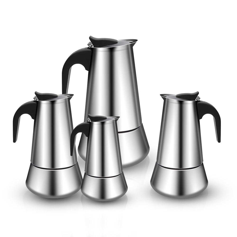 High Quality 304 Stainless Steel Electrical Moka Pot 6 Cups Clear Borosilicate glass Espresso Coffee Maker Mocha Percolator