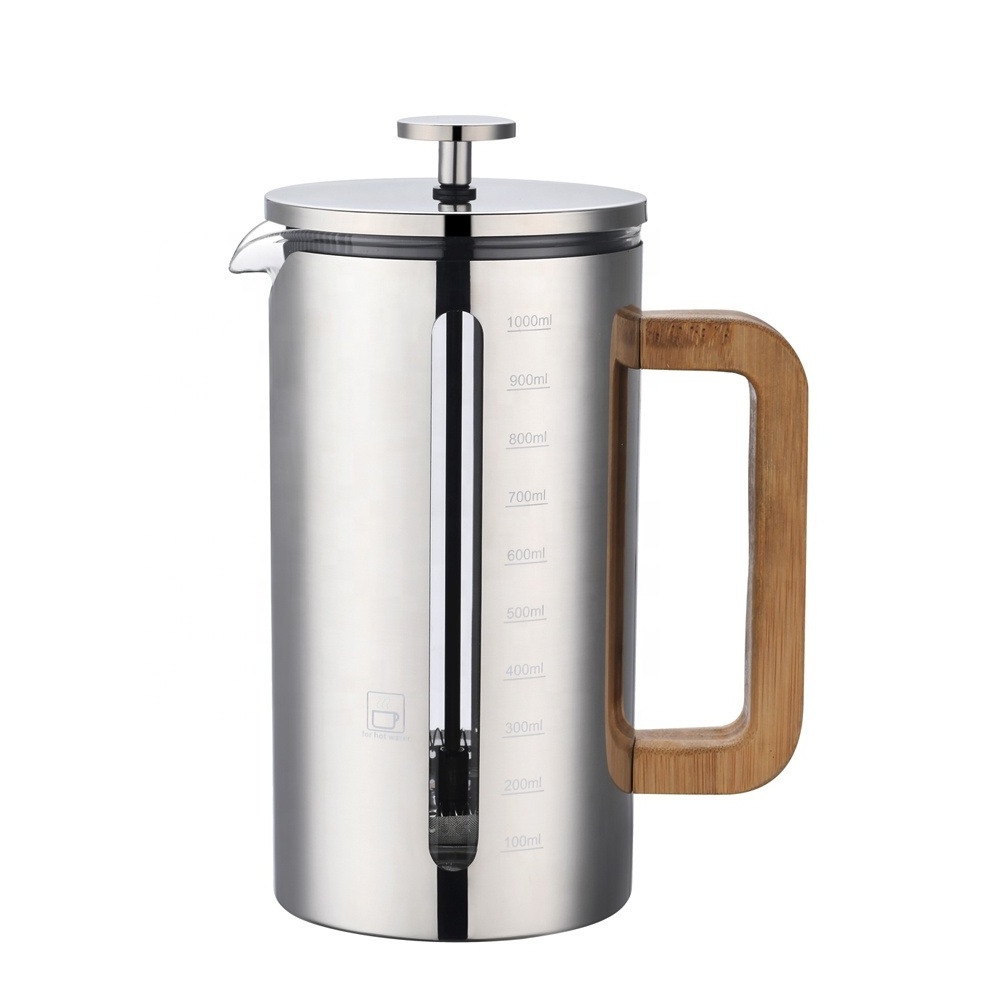 Eco-Friendly OEM/ODM Light Green Plastic High Borosilicate Glass French Press Coffee Pot