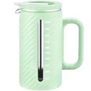 Eco-Friendly OEM/ODM Light Green Plastic High Borosilicate Glass French Press Coffee Pot