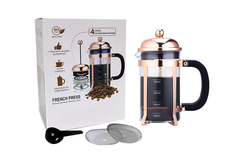 Tea and Frothed Milk Press Pot 12 oz Heat Cold Coffee Brewer Camping Coffee Press Pot French Press Coffee Maker