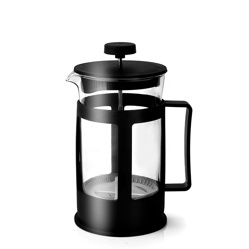 350ml/600ml/800ml borosilicate glass and stainless steel french press glass coffee pot coffee maker BPA free PP frame