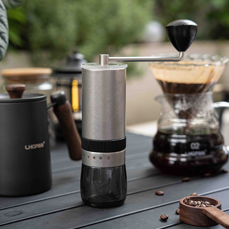 Free Samples Gifts Portable Conical Burr Hand Crank Adjustable Coffee Bean Grinder Stainless Steel Manual Mill Coffee Grinder