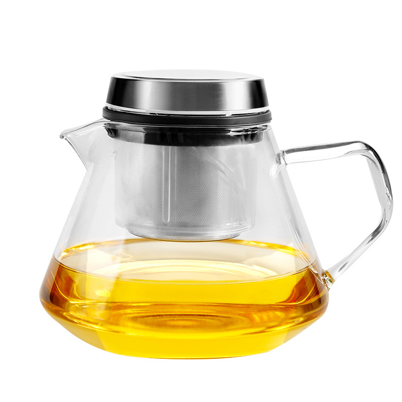 Hot Sale Classic Blooming Tea Kettle Pot Sets Maker Clear Hight Borosilicate Glass Teapot With Stainless Steel Infuser