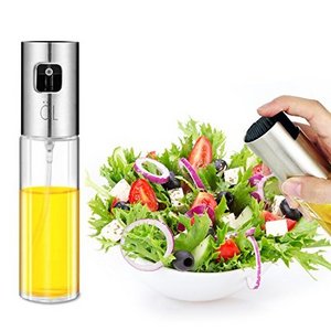 Kitchen Cooking Oil and Vinegar Dispenser Glass Bottle Set Stainless Steel Cap Oil Vinegar Sprayer Dispenser