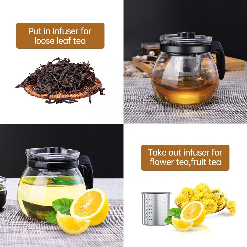 Wholesale hight borosilicate moroccan tea pot boil water induction tea kettle teapot for tea