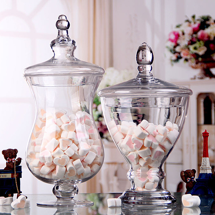 Wholesale Big Size Storage Apothecary Candy Wedding Decorative Glass Jars