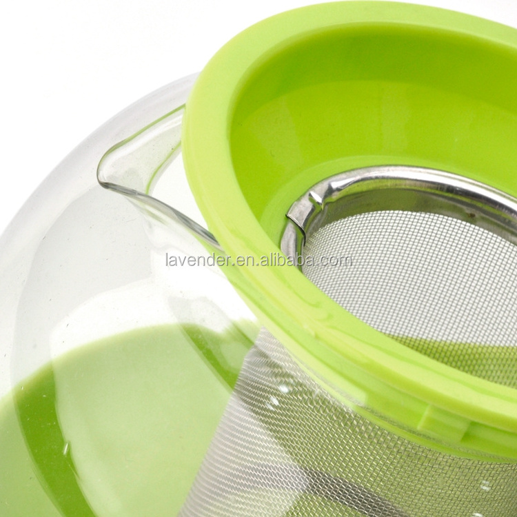 1200ml Green United Coffee Pot Disposable Water Kettle Glass Teapot