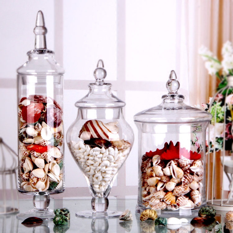 Wholesale Big Size Storage Apothecary Candy Wedding Decorative Glass Jars