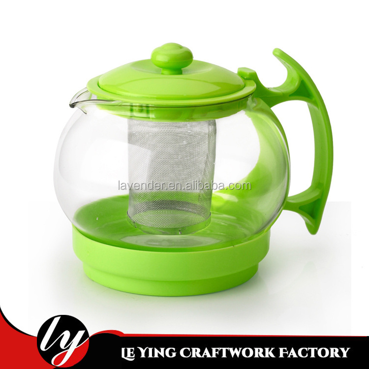 1100ML Modern Russian Hot Plastic Glass Teapot With Handle