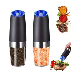 Gravity Electric Pepper Grinder Salt Mill Battery Operated Automatic Pepper Mill with White Light Adjustable Coarseness