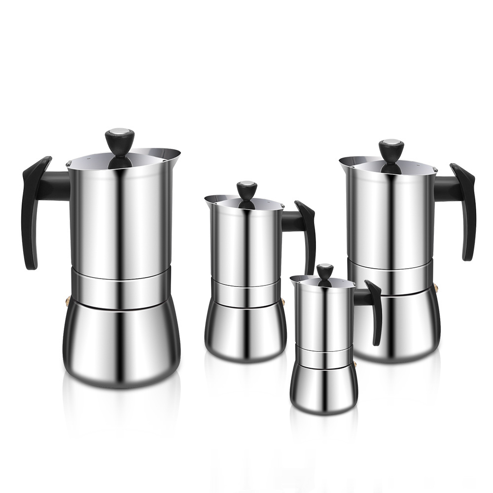 High Quality 304 Stainless Steel Electrical Moka Pot 6 Cups Clear Borosilicate glass Espresso Coffee Maker Mocha Percolator