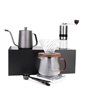 Customized Coffee Table Set Hand Dripper Coffee Maker Pour Over Set With Coffee Spoon Clamp And Timer Scale