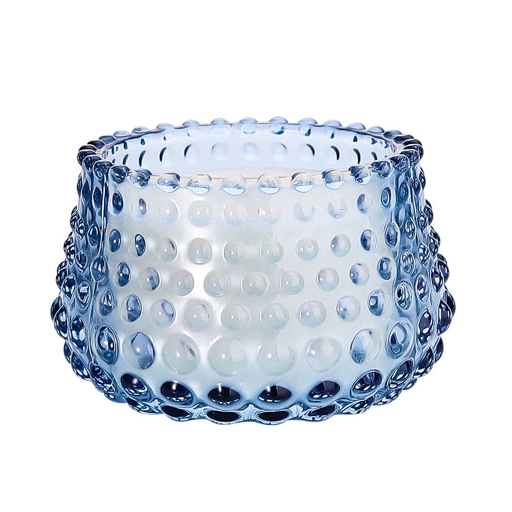 Heart Shaped Glass Case Candle Holder Embossed Jar With Lid Glass