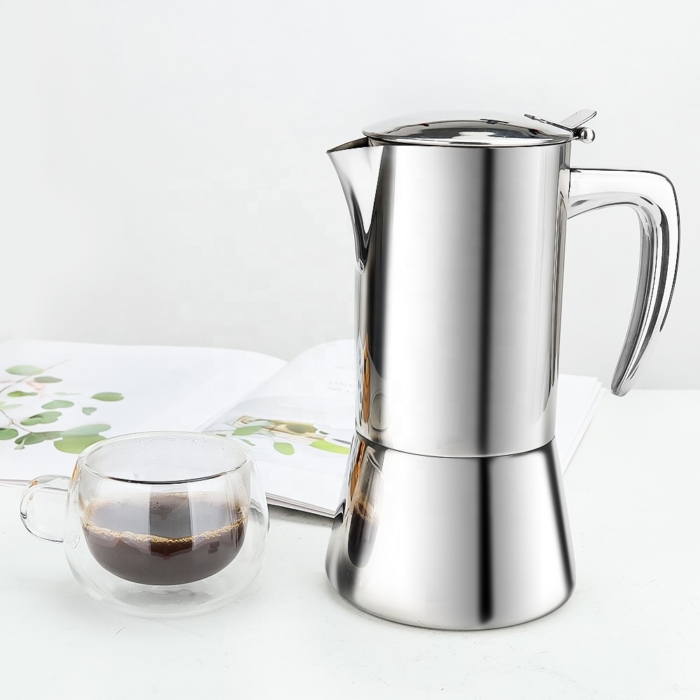 304 Stainless Steel Geyser Makers Coffee Pot Espresso Brewer Latte Tools Percolator Stove Coffee Maker Moka Pots