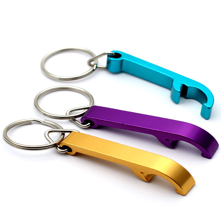 Customized Mini Portable Pocket Metal Bar Tools Bottle Opener Aluminum Key Ring Keychain Beer Bottle Opener