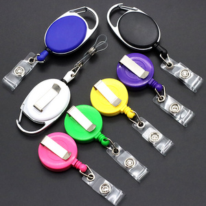 Custom Design Black Plain Sublimation Blank Medical Nurse Retractable Clip Key Holder Id Card Badge Reel Holder