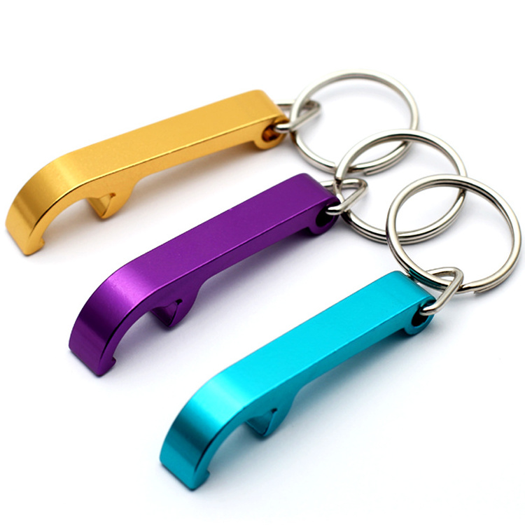 Customized Mini Portable Pocket Metal Bar Tools Bottle Opener Aluminum Key Ring Keychain Beer Bottle Opener