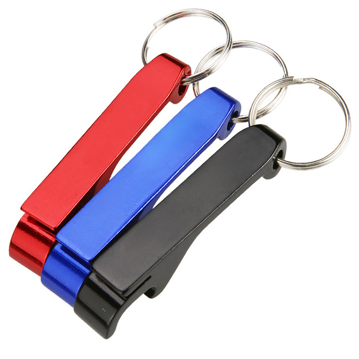 Customized Mini Portable Pocket Metal Bar Tools Bottle Opener Aluminum Key Ring Keychain Beer Bottle Opener