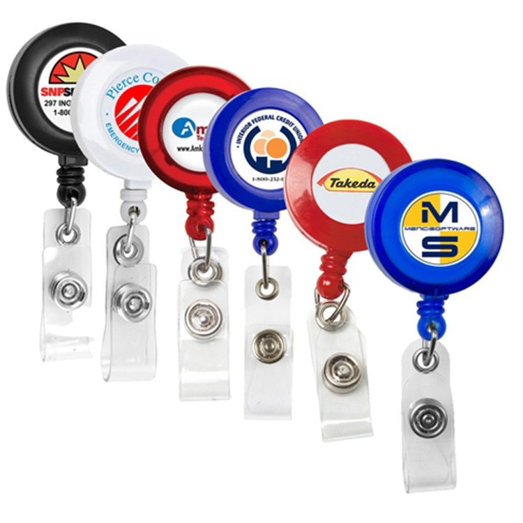 Retractable Badge Reel Holder Wholesale Customized Sublimation Plastic Name Tag Cute YoYo Badge Clip With Id Card Holder