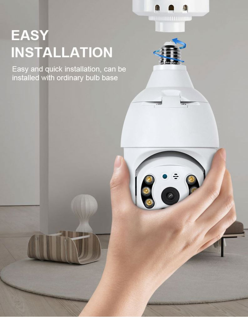 PIX-LINK Smart Home Camera Bulb 360 Wifi 2MP 3MP 5MP Camera Cctv 360 Degree Pnaoramic Wireless Night Vision Light Bulb Security Camera