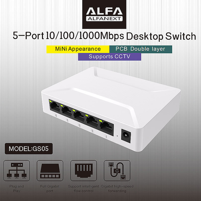 PIX-LINK OEM ODM 1000Mbps 5 Port LAN Ethernet Gigabit Network Switch