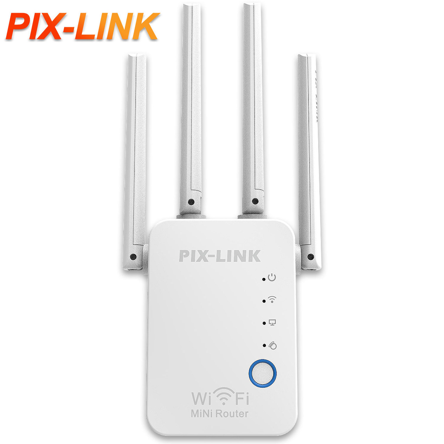 PIX-LINK WiFi Extenders Signal Booster 2.4G Wireless Wi-Fi Repeater 300Mbps 4 Antenna Long Range for Home with Ethernet Port