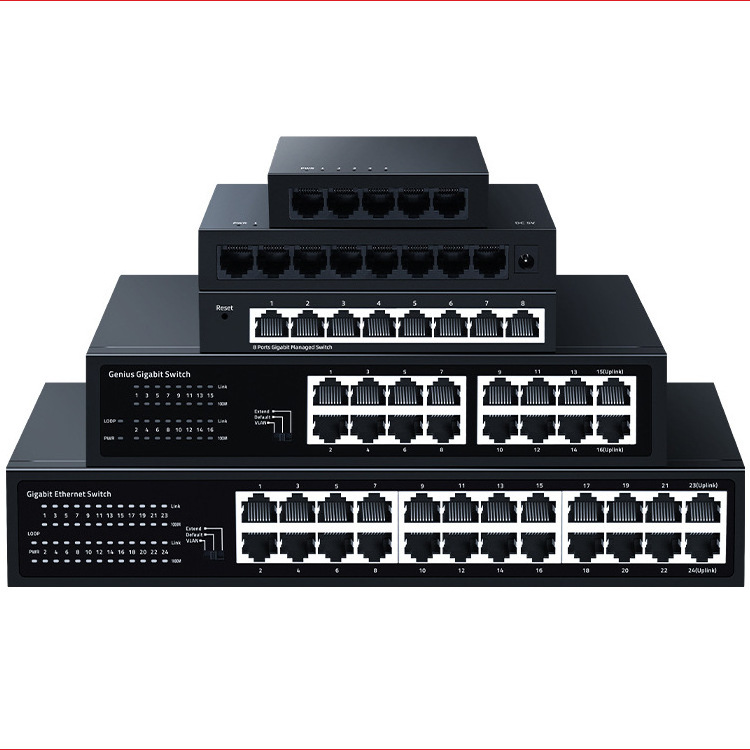 PIX-LINK OEM/ODM Poe Switch Ethernet Fiber Switch 4 8 16 24 Ports 10/100M & Gigabit Unmanaged 48V Stock Poe Adapter 24v 1year