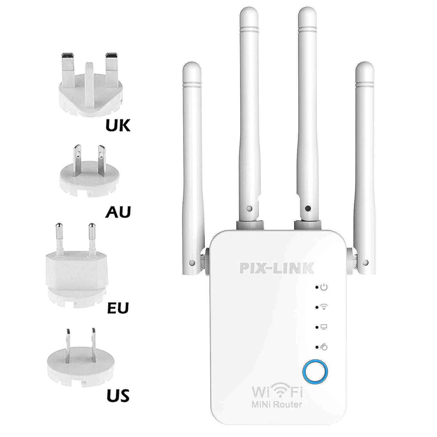 PIX-LINK Wifi Repetidor Wireless Mini Router Wifi Repeater Extender Booster WR16Q Hot Sale Product 300mbps Black OEM ODM Wired Zte Mf289