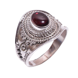 Red garnet ring 925 sterling silver jewelry wholesale fine jewelry manufacturer