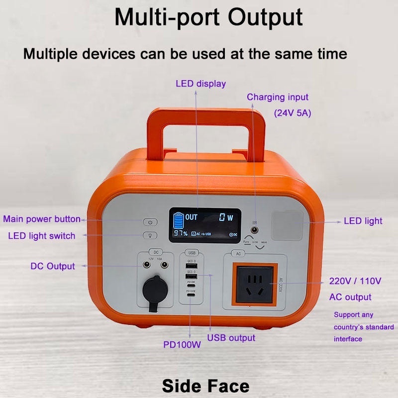 Emergency Backup Supply LiFePo4 Battery Pack AC DC Outlet Flashlight 144000mAh Camping Generator for Home