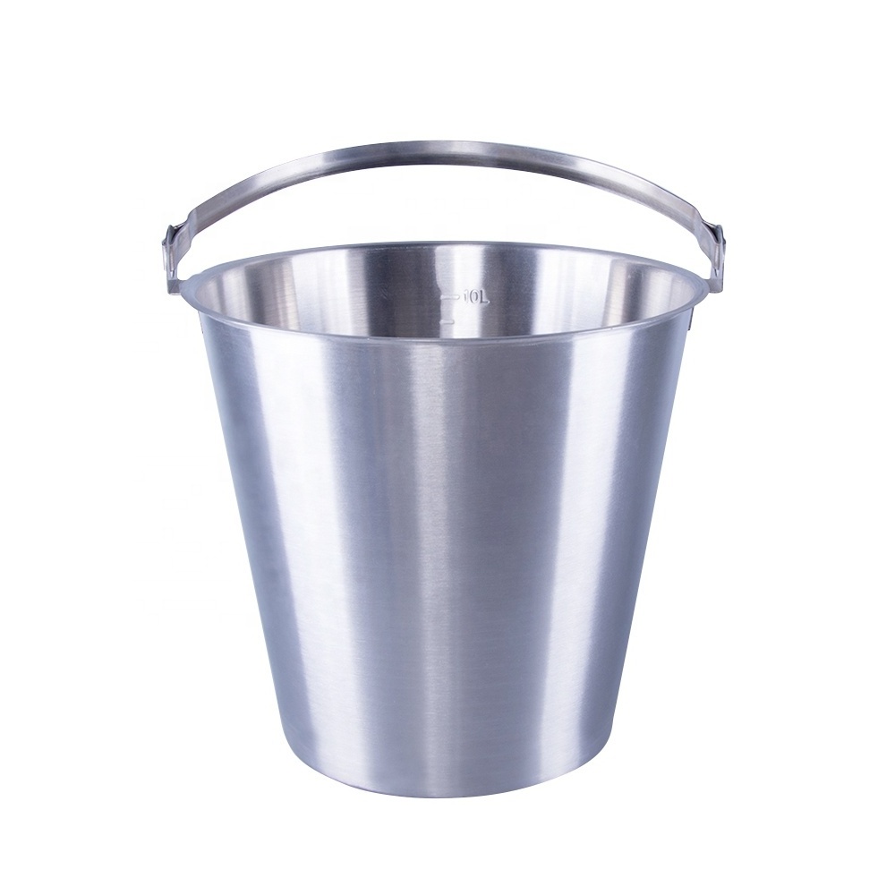 Multifunctional Stainless Food Grade Storage Bucket Portable Handle Inclined Pail Style Bucket Metal with Lids BUCKETS European