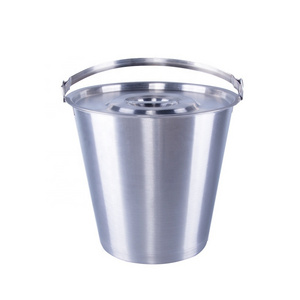 Multifunctional Stainless Food Grade Storage Bucket Portable Handle Inclined Pail Style Bucket Metal with Lids BUCKETS European