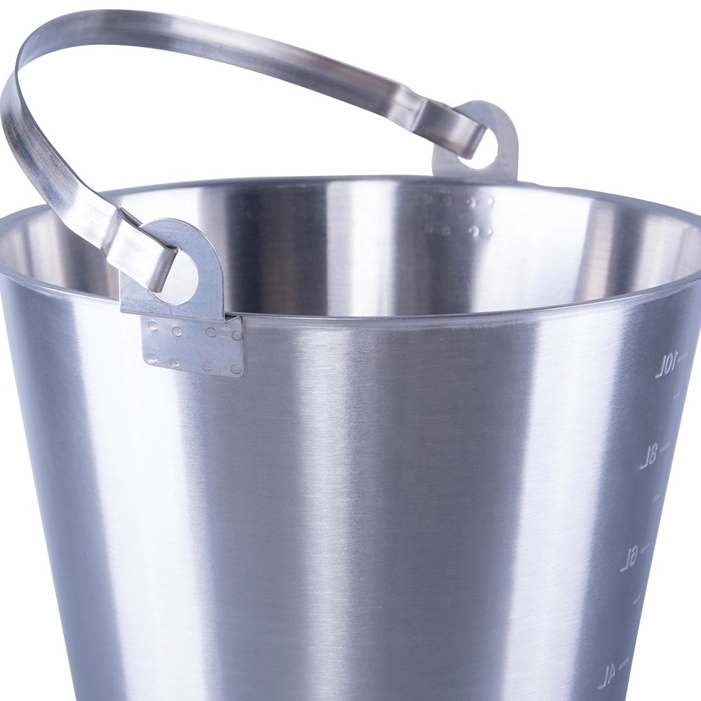 Multifunctional Stainless Food Grade Storage Bucket Portable Handle Inclined Pail Style Bucket Metal with Lids BUCKETS European