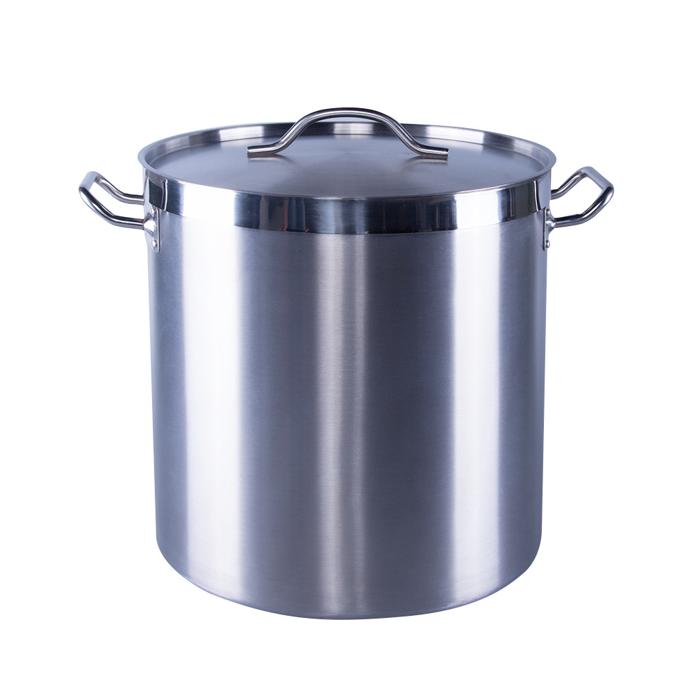 Restaurant Big Pot Commercial Cooking pot 20 30 35 Liter  3-layer Bottom  Stainless Steel Stock Pot