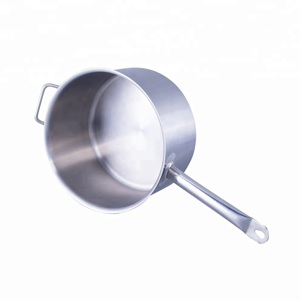 Nonstick Boiling Milk Pot Food Grade Stainless Steel Soup & Stock Pots Polish Finished Cooking Pot Metal Aluminum and SS430