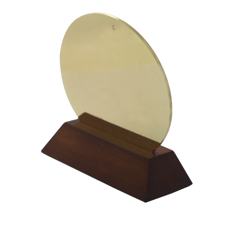 Custom Plaque Commemorative Medal Blank Award Gold Sliver Business Wooden Award Plaque With Box