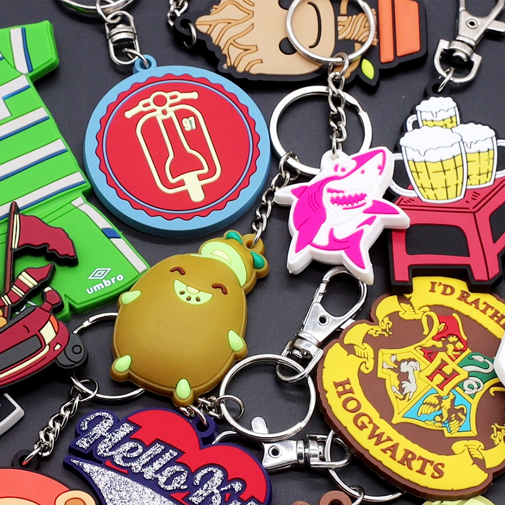 Promotional Keychains PVC Key Chain Manufacturer Wholesale Cheap Custom 2D 3D Silicon Rubber Soft PVC Keychain