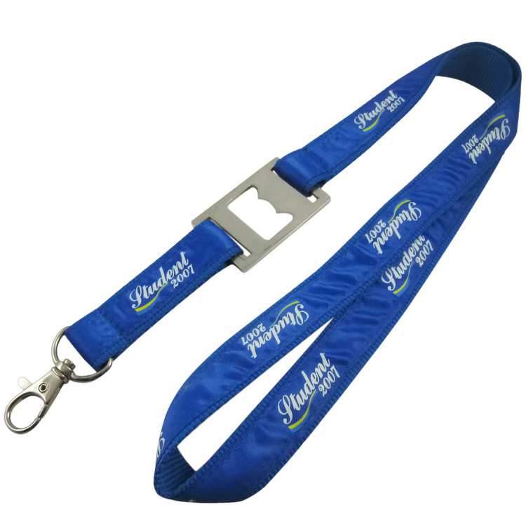 Wholesale Cheap Custom Blank Polyester Offset Printed Water Bottle Beer Drink Holder Lanyard With J Hook